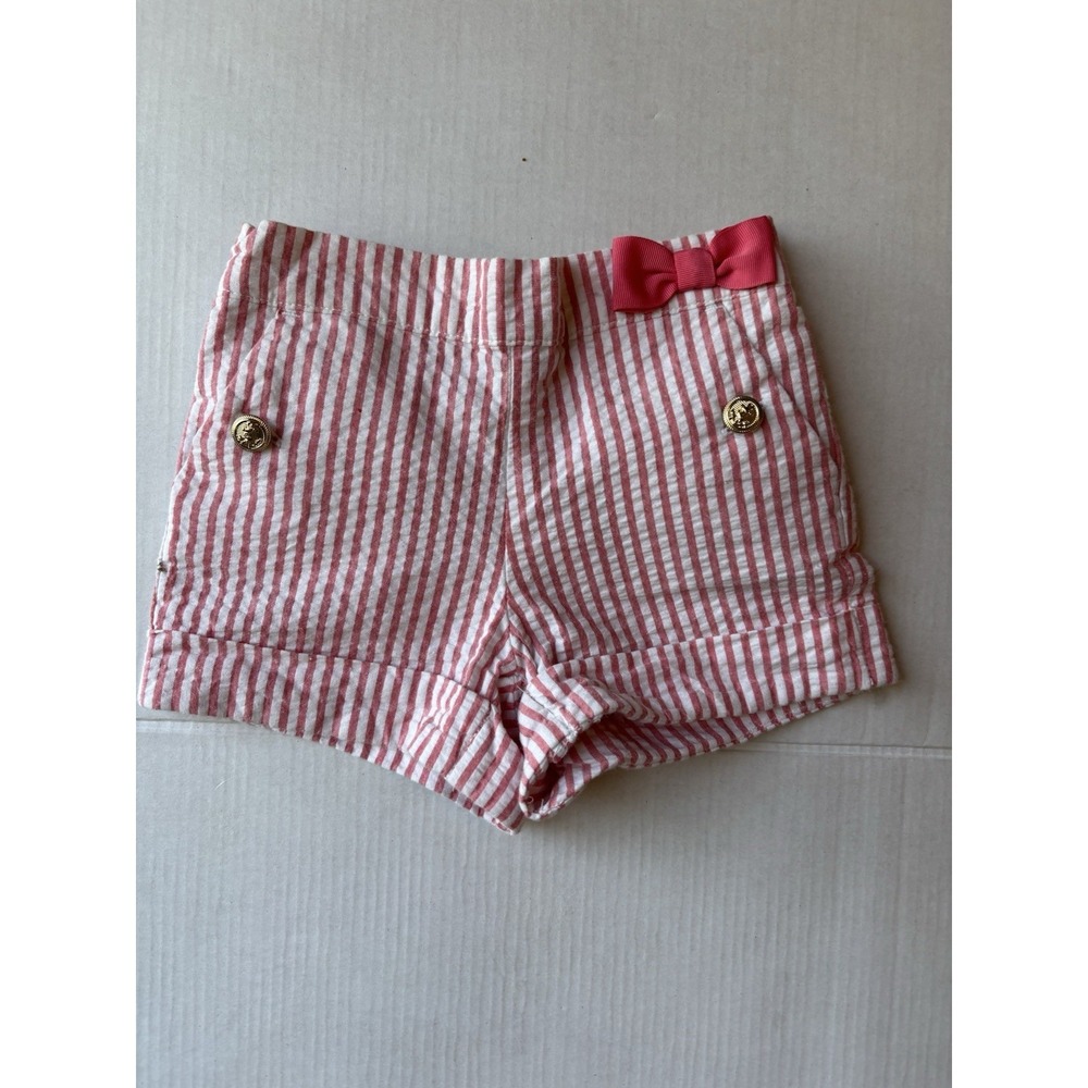 Janie And Jack ‎ Baby Girl Shorts 3-6 Months Pink White Seersucker